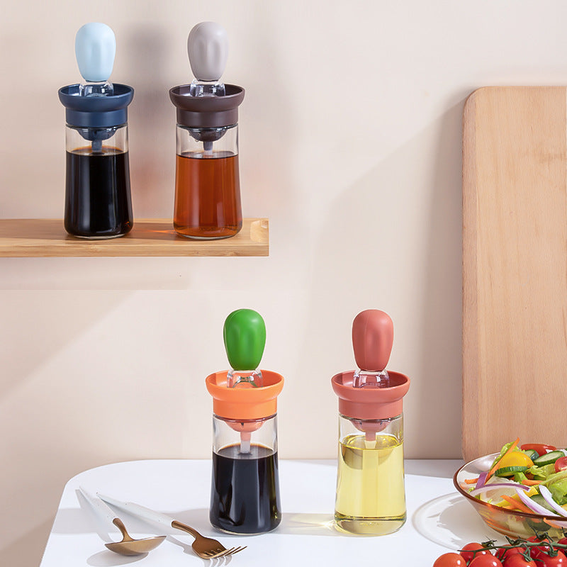 Oil Dispenser Bottle with Silicone Basting Brush
