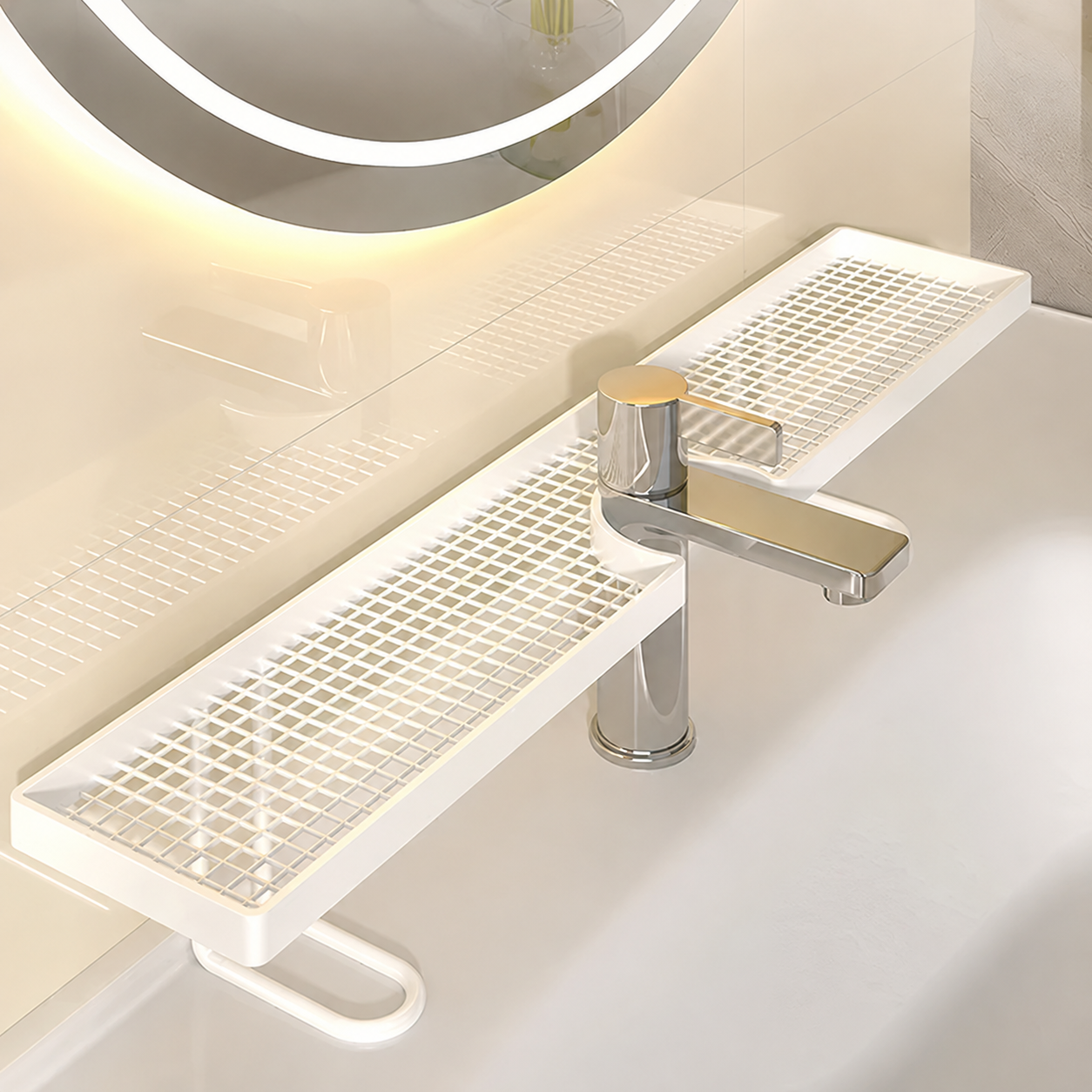 No-Drill Bathroom Sink Organizer Rack