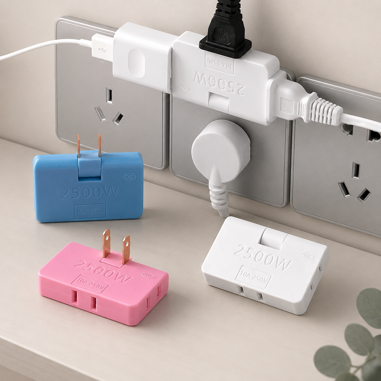 Pocket Triple Outlet Adapter