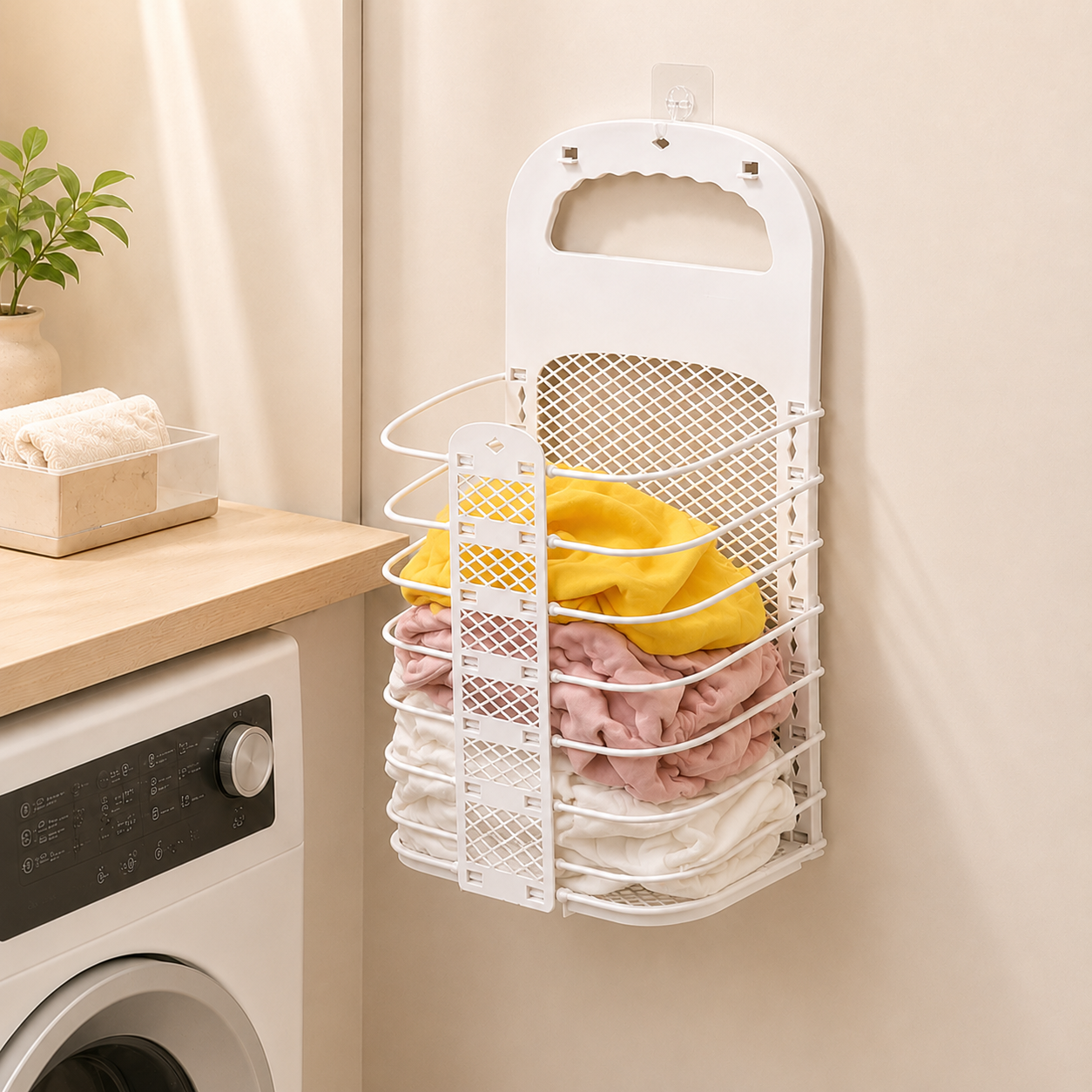Space-Saving Foldable Laundry Basket