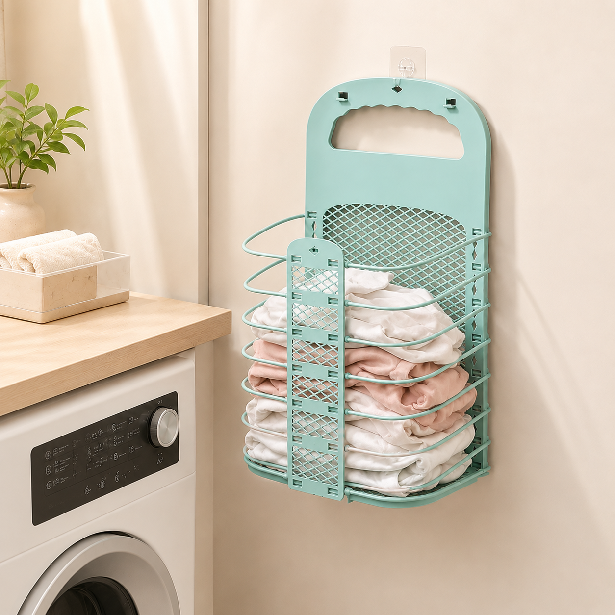 Space-Saving Foldable Laundry Basket