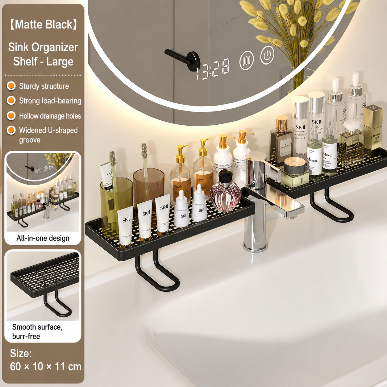 No-Drill Bathroom Sink Organizer Rack