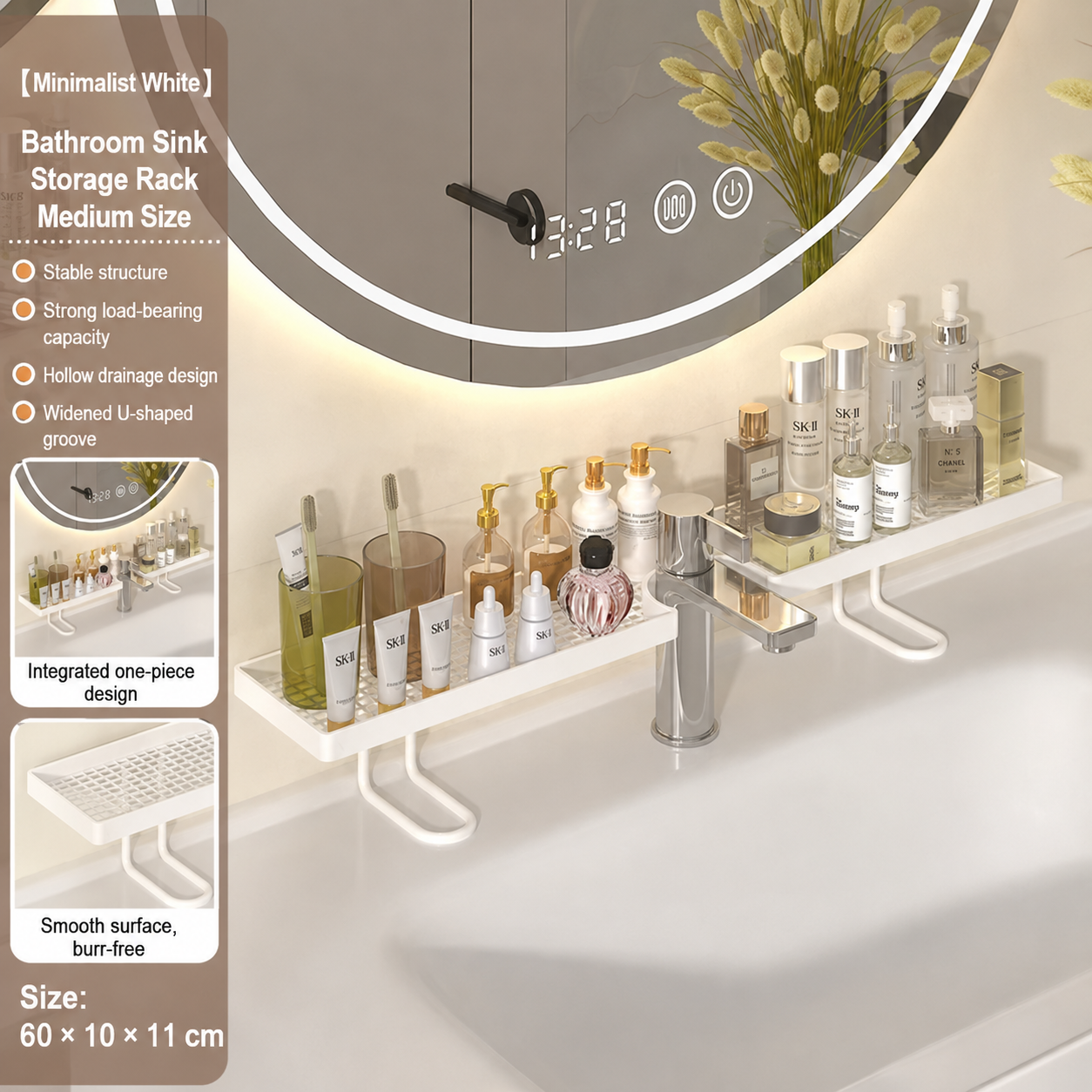 No-Drill Bathroom Sink Organizer Rack