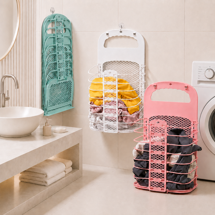 Space-Saving Foldable Laundry Basket