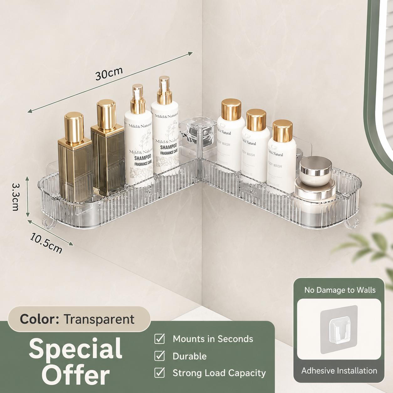 CornerSpin Bathroom Organizer