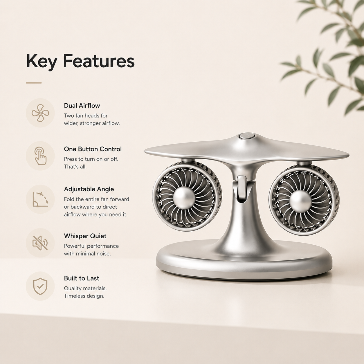 DualHead Desktop Fan